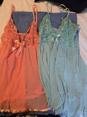 Plus Size Babydoll Lingerie Lot XL 1X SHEIN & ROSS Sheer Lace Nightgowns